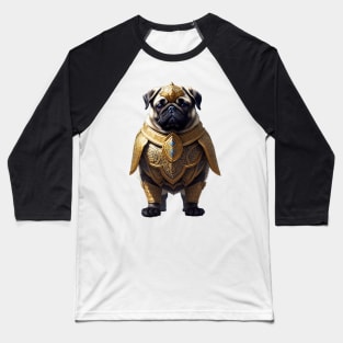 Mighty Pug in Heavy Mythical Armor Baseball T-Shirt